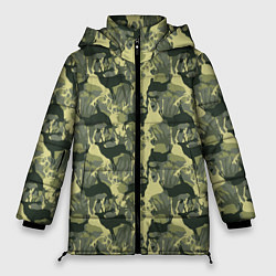 Куртка зимняя женская Олени - камуфляж, цвет: 3D-черный