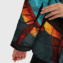 Куртка зимняя женская Абстрактные камни разломленные, цвет: 3D-черный — фото 2