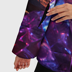 Куртка зимняя женская Фиолетовые комические камни, цвет: 3D-светло-серый — фото 2