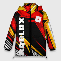 Куртка зимняя женская Роблокс - спортивная абстрация, цвет: 3D-красный