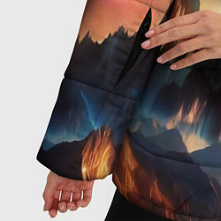 Куртка зимняя женская Space landscape with mountains, цвет: 3D-черный — фото 2