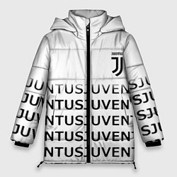 Куртка зимняя женская Ювентус лого паттерн спорт, цвет: 3D-черный