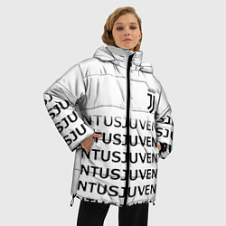 Куртка зимняя женская Ювентус лого паттерн спорт, цвет: 3D-красный — фото 2