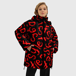 Куртка зимняя женская Sally face pattern game, цвет: 3D-светло-серый — фото 2