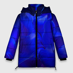 Куртка зимняя женская Неоновый синий цветок, цвет: 3D-светло-серый