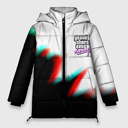 Куртка зимняя женская GTA glitch текстура вайсити, цвет: 3D-светло-серый