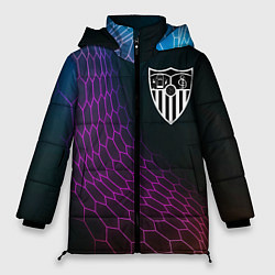 Куртка зимняя женская Sevilla футбольная сетка, цвет: 3D-черный