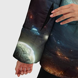 Куртка зимняя женская Далёкая неоновая галактика - нейросеть, цвет: 3D-красный — фото 2