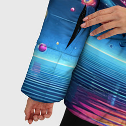 Куртка зимняя женская Неоновая космическая абстракция - нейросеть, цвет: 3D-красный — фото 2