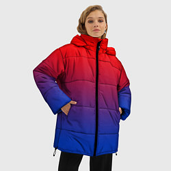 Куртка зимняя женская Красный и синий градиент, цвет: 3D-светло-серый — фото 2