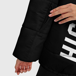 Куртка зимняя женская Россия три полоски на черном фоне, цвет: 3D-черный — фото 2