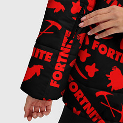 Куртка зимняя женская Fortnite pattern logo marshmello, цвет: 3D-черный — фото 2
