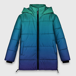 Куртка зимняя женская Градиент зелёно-фиолетовый, цвет: 3D-черный