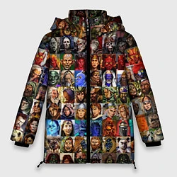 Куртка зимняя женская Портреты всех героев, цвет: 3D-черный