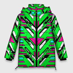 Куртка зимняя женская Техно броня розово-зелёная, цвет: 3D-светло-серый