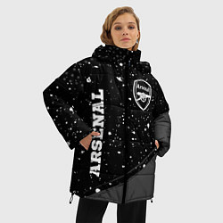 Куртка зимняя женская Arsenal sport на темном фоне вертикально, цвет: 3D-черный — фото 2