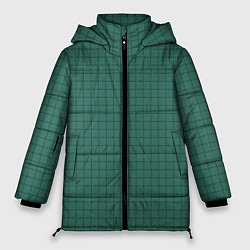 Куртка зимняя женская Патиново-зелёный в клетку, цвет: 3D-черный