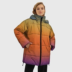 Куртка зимняя женская Градиент цвета заката, цвет: 3D-черный — фото 2