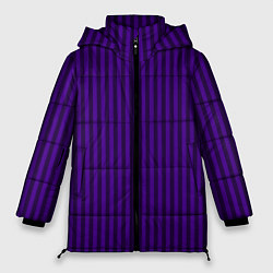 Куртка зимняя женская Яркий фиолетовый в полоску, цвет: 3D-светло-серый