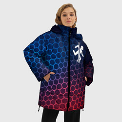 Куртка зимняя женская Portal неоновые соты, цвет: 3D-черный — фото 2
