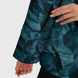 Куртка зимняя женская Мятая темно-зеленая бумага, цвет: 3D-светло-серый — фото 2