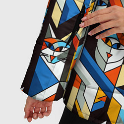 Куртка зимняя женская Узор с котами, цвет: 3D-черный — фото 2