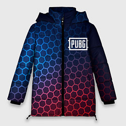 Куртка зимняя женская PUBG неоновые соты, цвет: 3D-черный