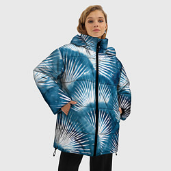 Куртка зимняя женская Японский шибори абстракция, цвет: 3D-черный — фото 2