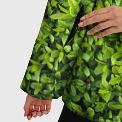 Куртка зимняя женская Зелёная трава листья, цвет: 3D-светло-серый — фото 2