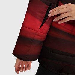 Куртка зимняя женская Темная красная абстракция на черном фоне, цвет: 3D-черный — фото 2