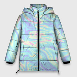 Куртка зимняя женская Жидкая абстракция, цвет: 3D-светло-серый