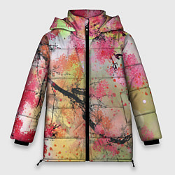 Куртка зимняя женская Japan sakura, цвет: 3D-красный