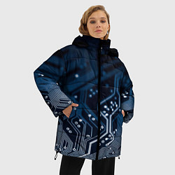 Куртка зимняя женская Дорожки платы, цвет: 3D-черный — фото 2