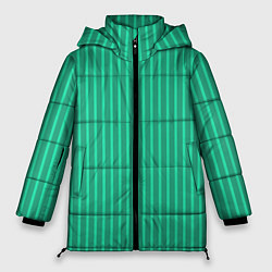 Куртка зимняя женская Зелёный Крайола полосатый, цвет: 3D-черный