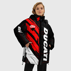 Куртка зимняя женская Ducati - красный технологический, цвет: 3D-черный — фото 2