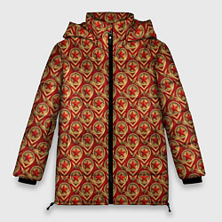 Куртка зимняя женская Звезды в стиле СССР, цвет: 3D-черный