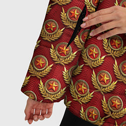 Куртка зимняя женская Красные звезды СССР, цвет: 3D-красный — фото 2