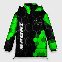Куртка зимняя женская Jaguar green sport hexagon, цвет: 3D-черный