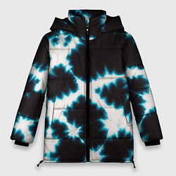 Куртка зимняя женская Тёмно синий тай дай, цвет: 3D-черный