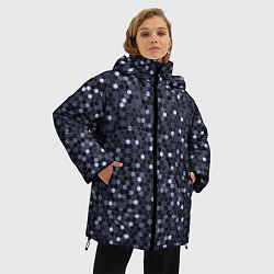 Куртка зимняя женская Соты металлический синий, цвет: 3D-светло-серый — фото 2