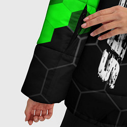 Куртка зимняя женская Mitsubishi green sport hexagon, цвет: 3D-черный — фото 2