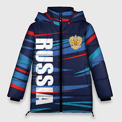 Куртка зимняя женская Россия - blue stripes, цвет: 3D-черный