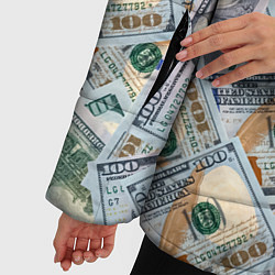 Куртка зимняя женская Банкноты сто долларов, цвет: 3D-красный — фото 2