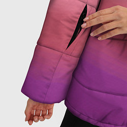 Куртка зимняя женская Абстракция градиент на закате дня, цвет: 3D-черный — фото 2
