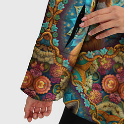 Куртка зимняя женская Лисицы и объемные узоры, цвет: 3D-черный — фото 2