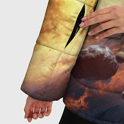 Куртка зимняя женская Вселенная и планеты, цвет: 3D-черный — фото 2
