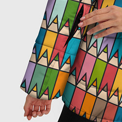 Куртка зимняя женская Паттерн с цветными карандашами, цвет: 3D-светло-серый — фото 2