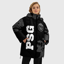 Куртка зимняя женская PSG sport на темном фоне вертикально, цвет: 3D-черный — фото 2