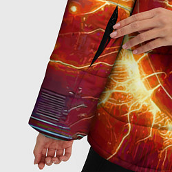 Куртка зимняя женская Наэлектризованная кибер поверхность - нейросеть, цвет: 3D-светло-серый — фото 2