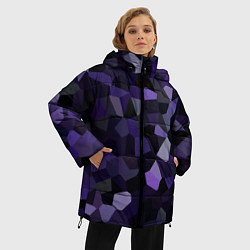 Куртка зимняя женская Кристаллизация темно-фиолетового, цвет: 3D-черный — фото 2